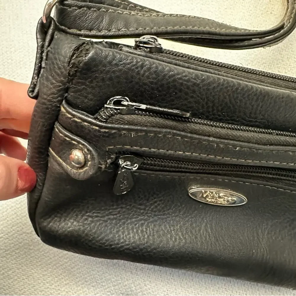 MultiSac faux leather black crossbody purse - Picture 3 of 8